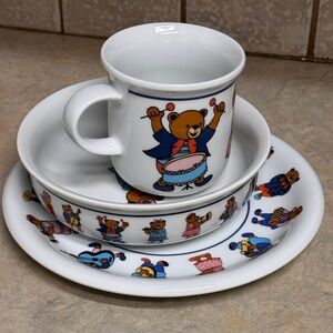 Children's Bear Party Tableware Set - White